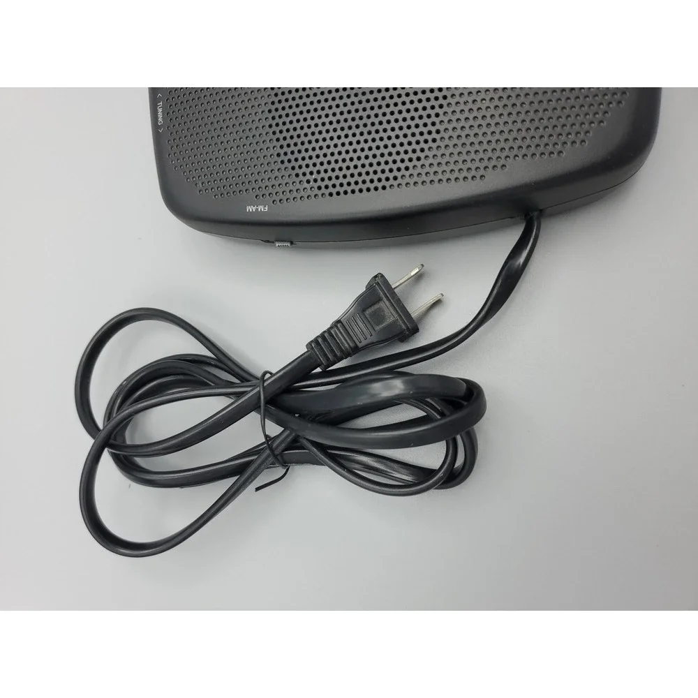Vintage GE 7-4836B AM/FM Digital Alarm Clock Radio Snooze  Black Green LED Retro